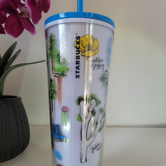 Starbucks Traveler The Golden State California Wild Life Tumbler Cold Cup 24 oz - Picture 3 of 5